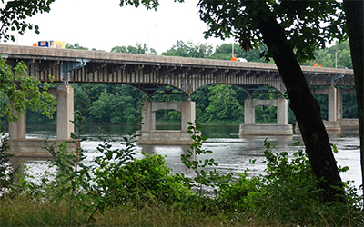 Photo of the Envield-Suffield bridge. 